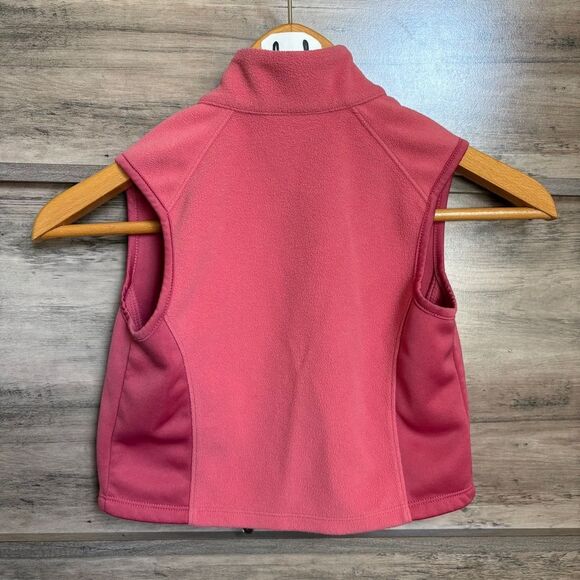 American Girl Pink Red Fleece Fall Winter Zipper Vest Girls 6 great preworn cond - Picture 9 of 10